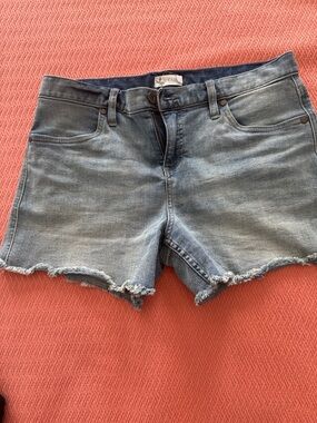 Carve Designs Light Blue Frayed Hem Denim Shorts